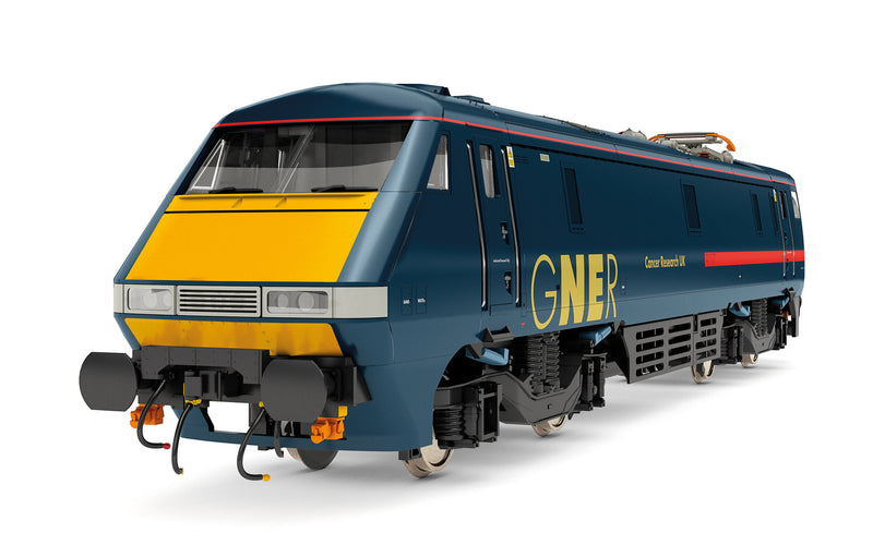 Hornby R3893 GNER Class 91 Bo-Bo 'Cancer Research UK' N0.91117 DCC Ready OO Gauge