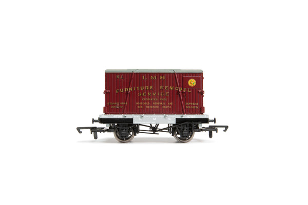 Hornby R60072 LMS Conflat & Container 'LMS Furniture Removal' OO Gauge