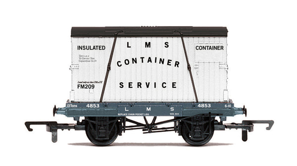 Hornby R60107 LMS Conflat & Container No.4853 OO Gauge